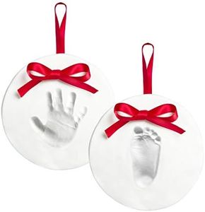 Pearhead Babyprints Baby's First Handprint or Footprint Ornament Kit, Easy No-Bake DIY Clay Impression Kit, Christmas Baby Gift, Baby Keepsake Ornament, Pack of 2