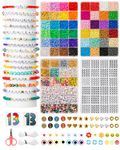 zenmag Friendship Bracelet Making Kit 4 Boxes- 48 Colors 6mm Clay Beads & 4mm Glass Seed Beads for Bracelet Making, 1540 Letter Beads, Jewellery Making Kit, Bracelet Making Kit for Gifts & Partie ﻿