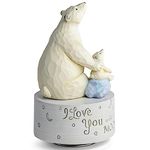 AIDLNS Polar Bear Music Box Collectible Figurine, Love You to The Moon and Back Sculpted Hand-Painted Figure, Anniversary Birthday Gifts for Mom, Daughter, Son, Edelweiss Tune