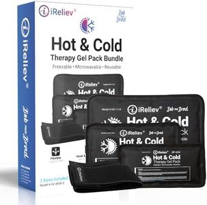 Hot & Cold Therapy Gel Pack KIT: Includes Small, Medium & Large Combo Pack with 2 Free Straps & 6" Extender - Hot & Cold Relief, Reusable, Freezable & Microwaveable, Pain & Muscle Soreness