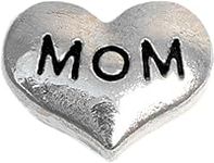 Mom On Silver Heart Floating Locket