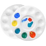 Painting Palette Paint Tray Palettes Plastic Round Palette Color Palette Mixing Palette for Painting and Oil DIY Craft Professional Art Painting(2 PCS)