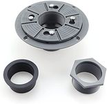 Bernkot 2 Inch Shower Drain Base Kit PVC Sub Drain with Shower Drain Base Flange Threaded Adaptor and Rubber Coupler Gasket for Square/Linear Shower Drain Installation,PVC