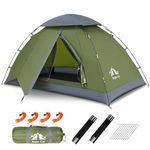 Night Cat Polyester Upgraded Backpacking Tents 1 2 Persons Easy Clip Setup Camping Tent Adults Scouts Heavy Rainproof Compact Lightweight,Single-Size, Black,Green