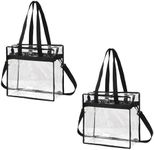 VENO 2 Pack Clear Bag for Stadium Events w/Adjustable Strap, Clear Purse, Stadium Approved Transparent Crossbody Tote Bags for Women & Men, Great for Lunch, Work, Travel & Concert w/Handles (2 Pack)