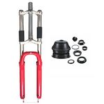 DONSP1986 Bike Suspension Fork 26" and 1 1/8" Headset Combo,Disc Brake,Red,Bike fork/Bicycle forks