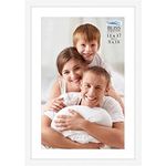 Icona Bay 11x17 White Picture Frame with Mat, Sturdy Wood Composite Photo Frame with Removable 9 x 14 Mat, Sleek Design, Table Top or Wall Mount, Exclusives Collection