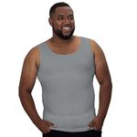 QORE LOGIQ Gynecomastia Compression Shirts for Men Tank Top Body Shaper, Fajas para Hombres, Mens Slimming Undershirt Belly Shirt Sleeveless M Grey