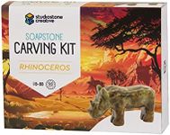 Rhinoceros Studiostone Creative Soapstone Sculpture Carving DIY Arts and Crafts Kit for Kids Adults