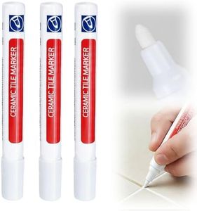 Grout Pen for Ceramic Tiles, Tile Grout Marker Pen, Gray Grout Pen Tile Grout Paint Marker, Grout Colorant & Sealer Pen, Bathroom & Kitchen Tile Grout Whitener 3PCS, White/Black/Grey (White 3PCS)
