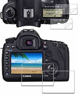 iDaPro Screen Protector for Canon EOS 5D Mark IV / 5D Mark III + PET Top Screen Protector [2+2 Pack] Tempered Glass Easy Installation