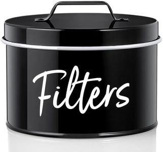 DRASTAR Coffee Filter Holder,Coffee Filter Container for Counter, Black Coffee Bar Station, Coffee Bar Accessories Organizer, Metal Coffee Filter Storage Basket for Counter