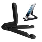 MYHOGOOD Portable Tablet Stand for Desk, 180° Adjustable Tablet Holder for iPad, Universal size Folding Tripod Bracket with Concealed Screws for iPad Phone iPhone Samsung HUAWEI Tablet-Black