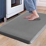 Carvapet Non Slip Kitchen Mat Anti Fatigue Standing Mats Cushioned Comfort Kitchen Floor Mats PVC Waterproof Runner Rug for Standing Desk, Kitchen, Office (Grey,44x70cm)