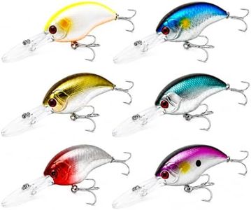 BJYJ Deep Diving Crankbait Lures 6 Pack, 2.4in 0.69oz Bass Baits