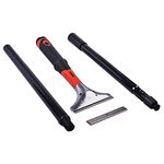 Amtech - Heavy Duty Scraper Tool with Extendable Pole for Removing Old Wallpaper, Home DIY, Easy to Use, Durable and Long Lasting, Includes 6 Blades with Safe Storage