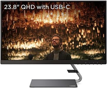 Lenovo Q-Series Q24H-10 24 Inch(60.45Cm) LED 2560 X 1440 Pixels 2K QHD IPS Ultraslim Monitor, All-in-One USB-C Port for Power & Data Transfer, 2 X 3W Speakers, 99% Srgb, 75Hz, AMD Freesync (Black)