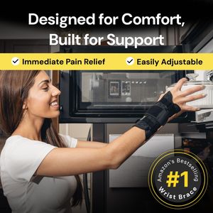 BraceUP Wrist Support Brace S/M Left – Adjustable Compression