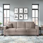 Torque Moscow 3 Seater Fabric Sofa (Beige Brown) 3 Person Sofa, Wooden Sofa Set,Couch for Living Room Furniture | 3 Years Warranty