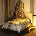 Mengersi Bed Canopy with Lights, Mosquito Net for Bed, Mosquito Netting for Twin Full Queen King, Canopy Bed Curtains for Baby, Kids, Girls Or Adults