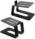 Stageek Aluminum Desktop Speaker Stands, Pair, Universal Desk Stand for Small, Medium Monitor Bookshelf Computer Speakers, Black