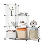 GIMTRR Closet Organizers, 6 Cubes Storage Shelf, Meuble de Rangement, Portable Closet Storage Shelves, Closet Organizers and Storage, Kids Bookcase Bookshelf for Bedroom, Office, Clear