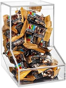 SimplyImagine Acrylic Candy Dispenser Bin with 2 Lids for Bulk Candy Storage - Bubble Gum, Lollipops, Chocolate and More Snacks - for Home, Desktop, Tabletop or Wall Mount Use