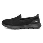 Skechers Women's GO Walk 5 Slip On Trainers, Black Textile Trim, 5 UK