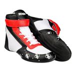 RXN Multipurpose Sports Shoes for Men & Women Bodybuilding Wrestling Shoes Low Cut Boxing Shoes Weightlifting Shoes for Deadlift & Training Gym with Arch Support (9, White Red)