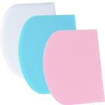 SURDOCA Dough Scraper Bench Scraper - 3P 4.7x3.7" Plastic Flexible Bowl Scraper, Sharp Edge & Angles Cake Scraper. Non-Slip Bakeware Decorating Tools Sculpting & Modeling Tools - Blue+White+Pink