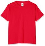 Fruit of the Loom Plain Childrens T Shirt All Ages (Red, 1 of 12-13 Yearss)