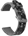 Zitel® Band Compatible with Garmin Forerunner 265 / Forerunner 255 / Vivoactive 4 45mm / Venu 2 45mm / Venu 3, Quick Release 22mm Silicone Strap - Camo Gray