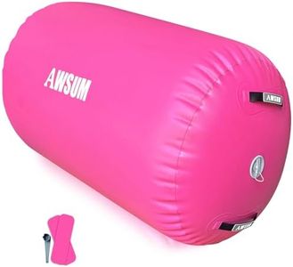 AWSUM Air Roller Gymnastics Barrel Inflatable Tumbling Mat Back Handspring Trainer for Octagon Mat Gym Home Gymnastics Equipment 1 PCS，No Electric Pump