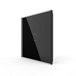 Touch Electrical Light Wall Switch - LIVOLO 2023 New Version 1 Gang 3 Way Modern Tempered Glass Panel Single Pole Electrical Lamp Switch with Led Indicator No Neutral for Home,Office,Black