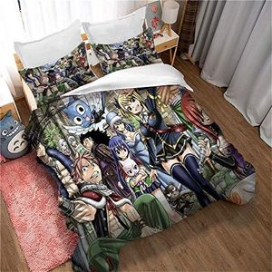 Ste-X Ensemble De Housse De Couette Roi 3 Pièces Fairy Tail Naz Impression Literie Housse De Couette pour Filles, Microfibre Ultra Douce Hypoallergénique (220 x 240 cm,Image 05)