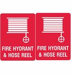 CVANU Fire Hydrant and Hose Reel Safety Sign Sticker Self Adhesive PVC Vinyl (Pack of 3)