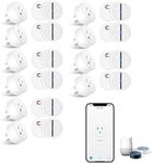 Greencycle Smart Wireless Remote Control Outlet Plug,WiFi Outlets for Household,On Off Smart Outlets Switch Compatible with Tuya,Alexa and Google Assistant,Timer Outlet,No Wiring,White,10PK