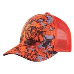 BASSDASH Altimate Fishing Hat Mesh Back for Men Women Adjustable Baseball Trucker Cap, Blaze Camo, One Size