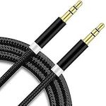 Aux Cable, Aux Cord Lead, 3.5mm Male Stereo Jack To Jack Audio Cable, Nylon Braided Aux Lead For Car, Home Stereos, Headphone, MP3 Player, Smartphone, and Laptop.