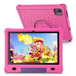 PRITOM Android 12 Tablet for Kids, 10 Inch IPS HD Large Screen, 3GB+64GB, Pre-Installed Kids Software IWAWa, Control Learning Game Education Apps, WiFi Tablet with Child-Safe Case (Pink)