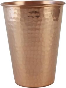 DEDE Copper - CC Series (22 oz) - Super Heavy Weight Drinking Cups or Serving Cold Beverages and Cocktail Mugs, Handmade Unlined Uncoated 100% Pure Copper 5-Inches Tall Tumblers (Hammered)