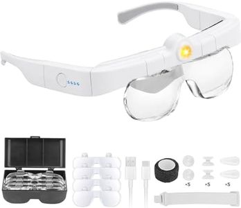 Magnifying Glass with Light, 1.5X-5.0X Magnifying Glasses, Hands Free Magnifier Headset with Light for Close Work Jewelry Crafts Hobby