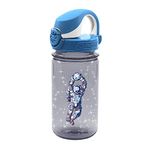 Nalgene Sustain Tritan BPA-Free Kids On The Fly Water Bottle Made with Material Derived from 50% Plastic Waste, Leak Proof, Durable, BPA Free, Carabiner Friendly, Reusable, 12 oz, Gray Astro