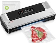 Bonsenkitchen Vacuum Sealer Machine, Fast-Compact Food Sealer, Multi-Functional Food Vacuum Sealer with Vacuum Bags & Accessory Hose,Globefish Technology for High-Speed Continuous Working, Silver