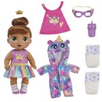 Baby Alive Super BFF Sophia Sparkle Brown Hair Dress Up Baby Doll Playset, 11 Inches, Toys for 3 Year Old Girls & Boys & Up (Amazon Exclusive)