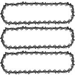 3 Pack 16 Inch Chainsaw Chain, 40cm Bar 57 Drive Links, 0.050" Gauge, 3/8" Pitch Replacement Chain Low-Kickback Chainsaw Chains Fits for Oregon, Echo, Titan, Black & Decker and Other Chainsaws