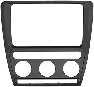 Marco estéreo de coche, Qiilu Consola Car Stereo Radio Fascia 2 DIN GPS ABS Panel Frame Fit para Skoda Octavia 2004-2010