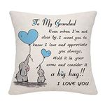 Grandad Even When I'm Not Close by Throw Pillow Cover Cushion Cover for Grandad Grandfather Grandpa Thanksgiving (Grandad-2)