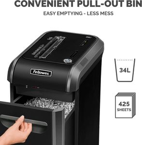 Fellowes 18-Sheet Cross Cut Paper Shredder – Jam Proof, 34L Bin, Black