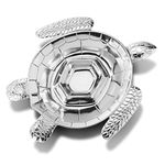 Wilton Armetale 295194 Sea Life Turtle Chip and Dip Divided Server, Silver, Aluminum